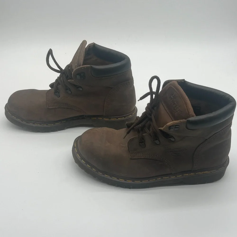 Vtg Dr Martens 7734 Steel Toe Boots Mens 12 UK 11 Brown Leather Made in England